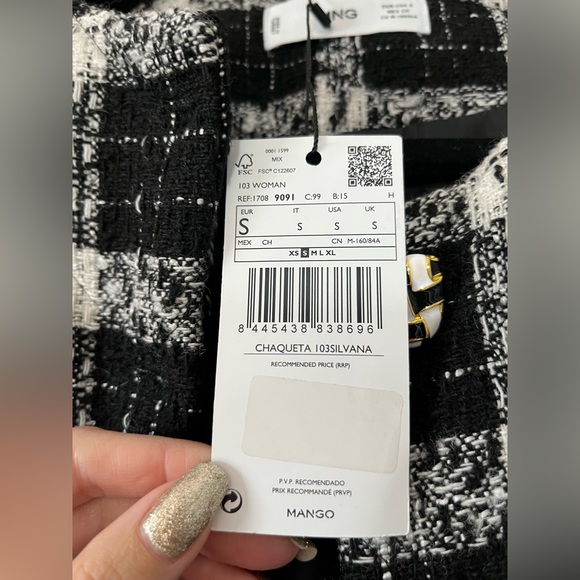 Mango NWT Check Tweed Jacket - Picture 8 of 16